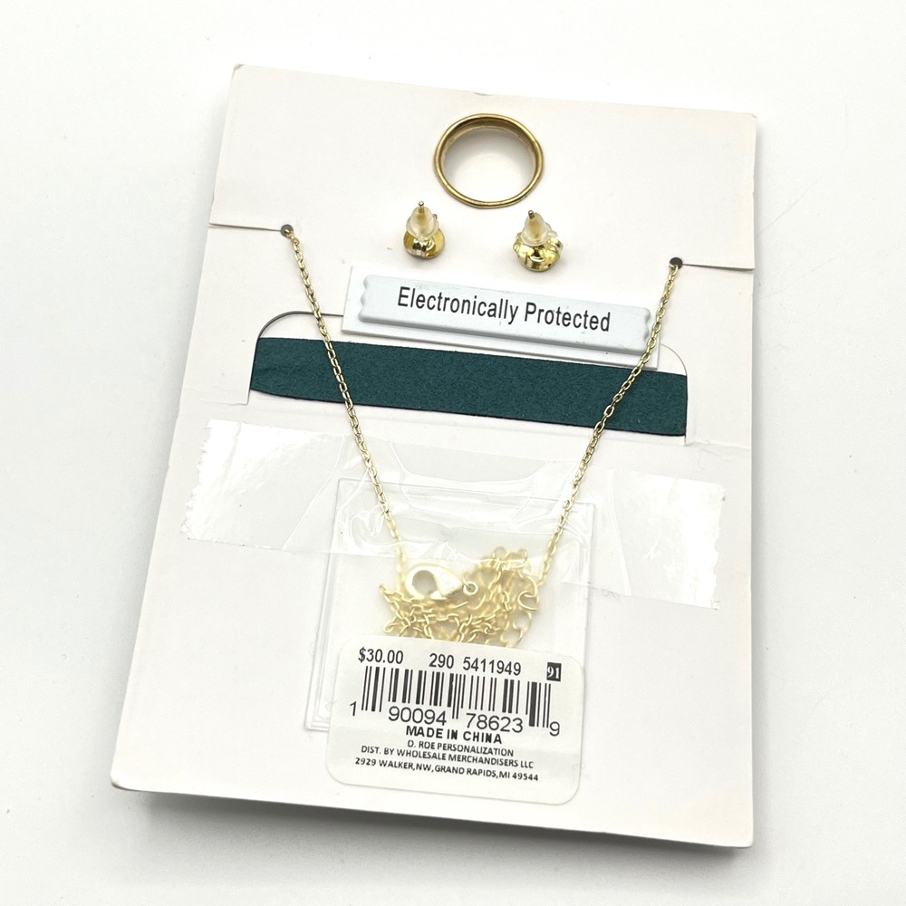 Ophelia Roe Libra Necklace and Earrings Set 14k Gold Dipped Cubic Zirconia New - Picture 3 of 3